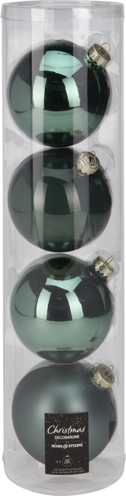 Комплект коледни топки 10см зелени 4 броя