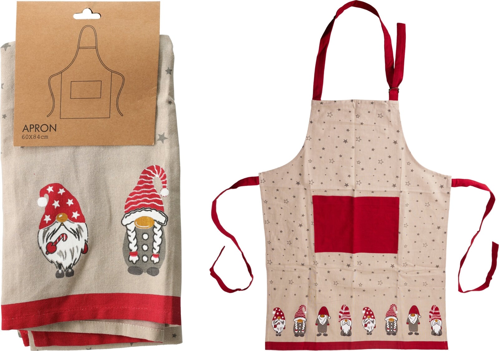 Коледна престилка Gnome 60 х 84 см памук