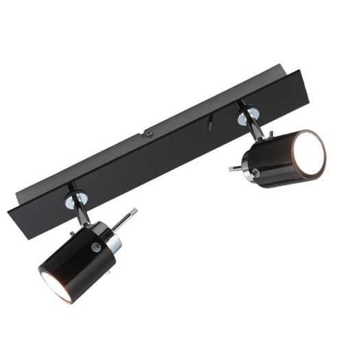 Спот черно стъкло GU10 / 2x9W