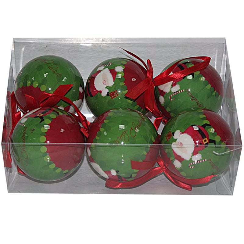 Коледни топки Снежко 6 броя 7см