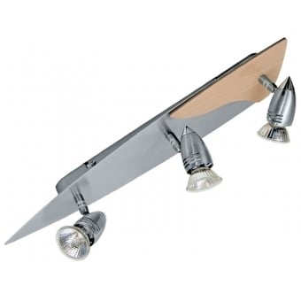 Спот сатен + дърво GU10 / 3x50W