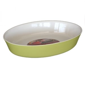 Тава овал 29x21x5см-зелено бяло